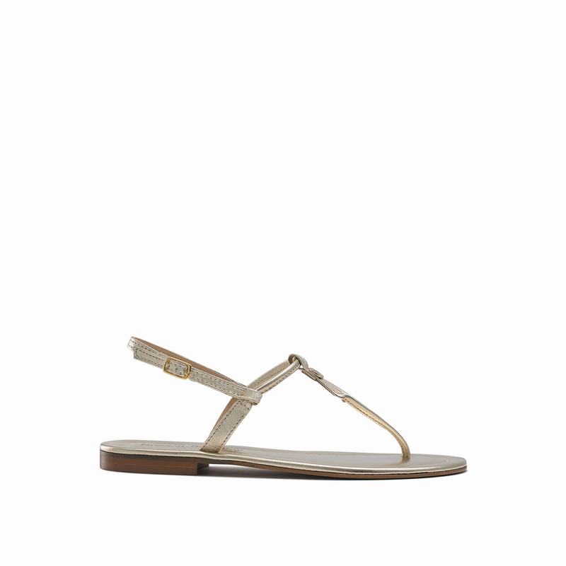 Russell & Bromley Thongbird Flat Sandals Women's Metallic [FDP9562AH]